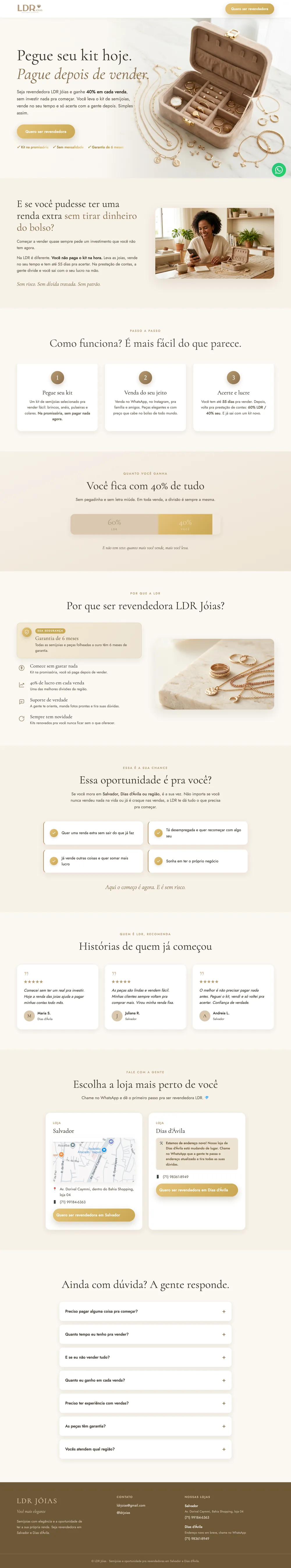 Landing page LDR Jóias